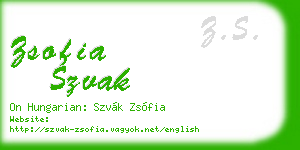 zsofia szvak business card