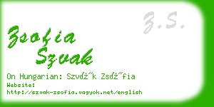 zsofia szvak business card